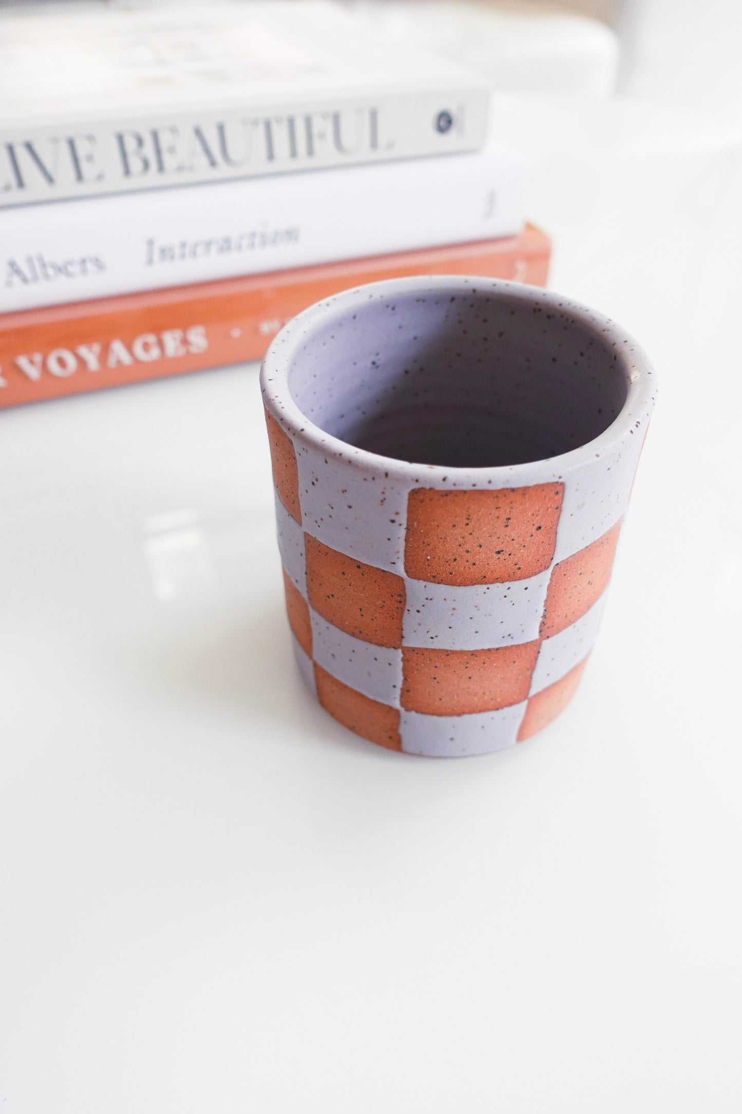 Lavender Checkered Cup