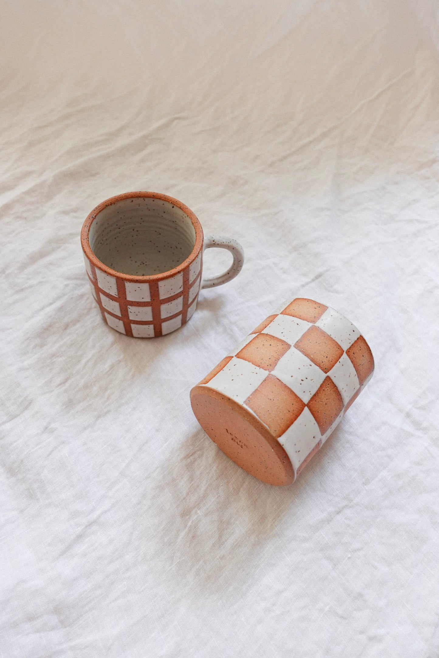 White Grid Mug