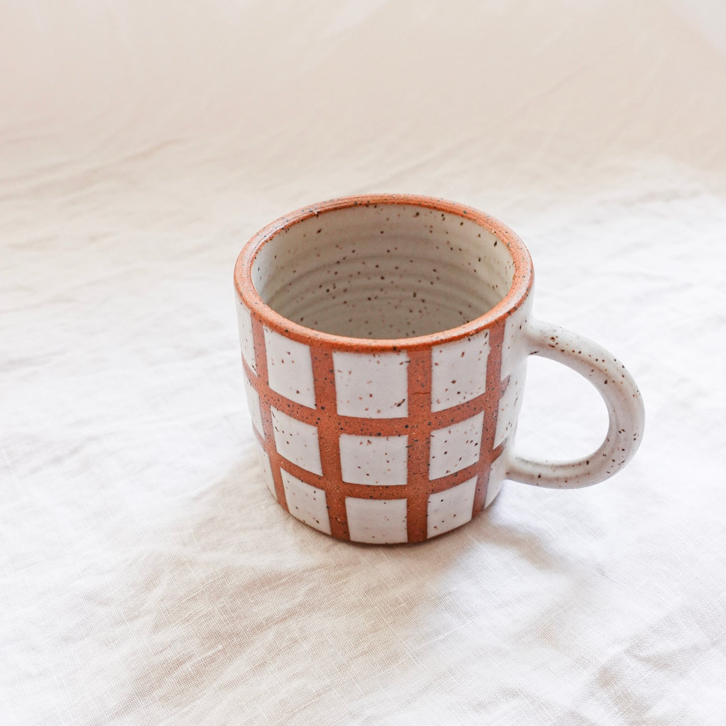 White Grid Mug