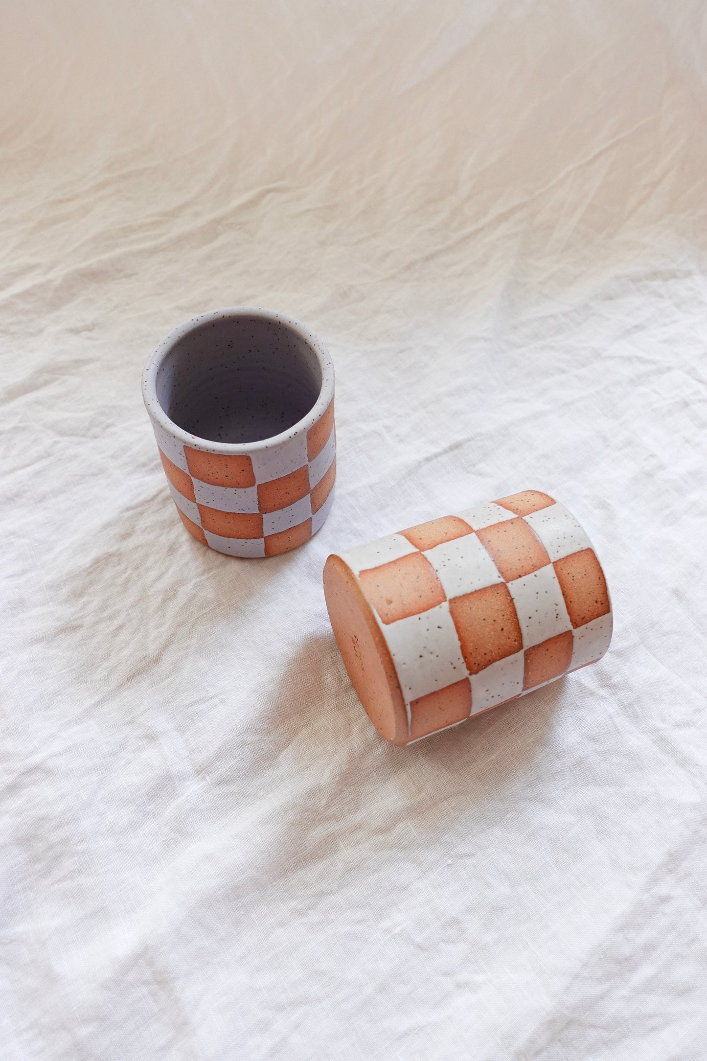 White Checkered Cup