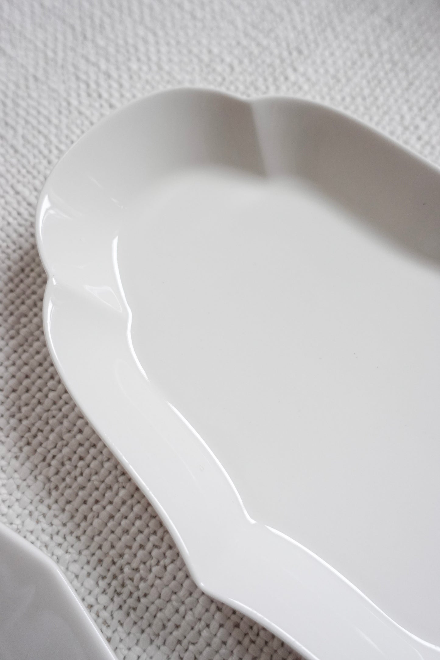 White Ware - Flower Oval Plate