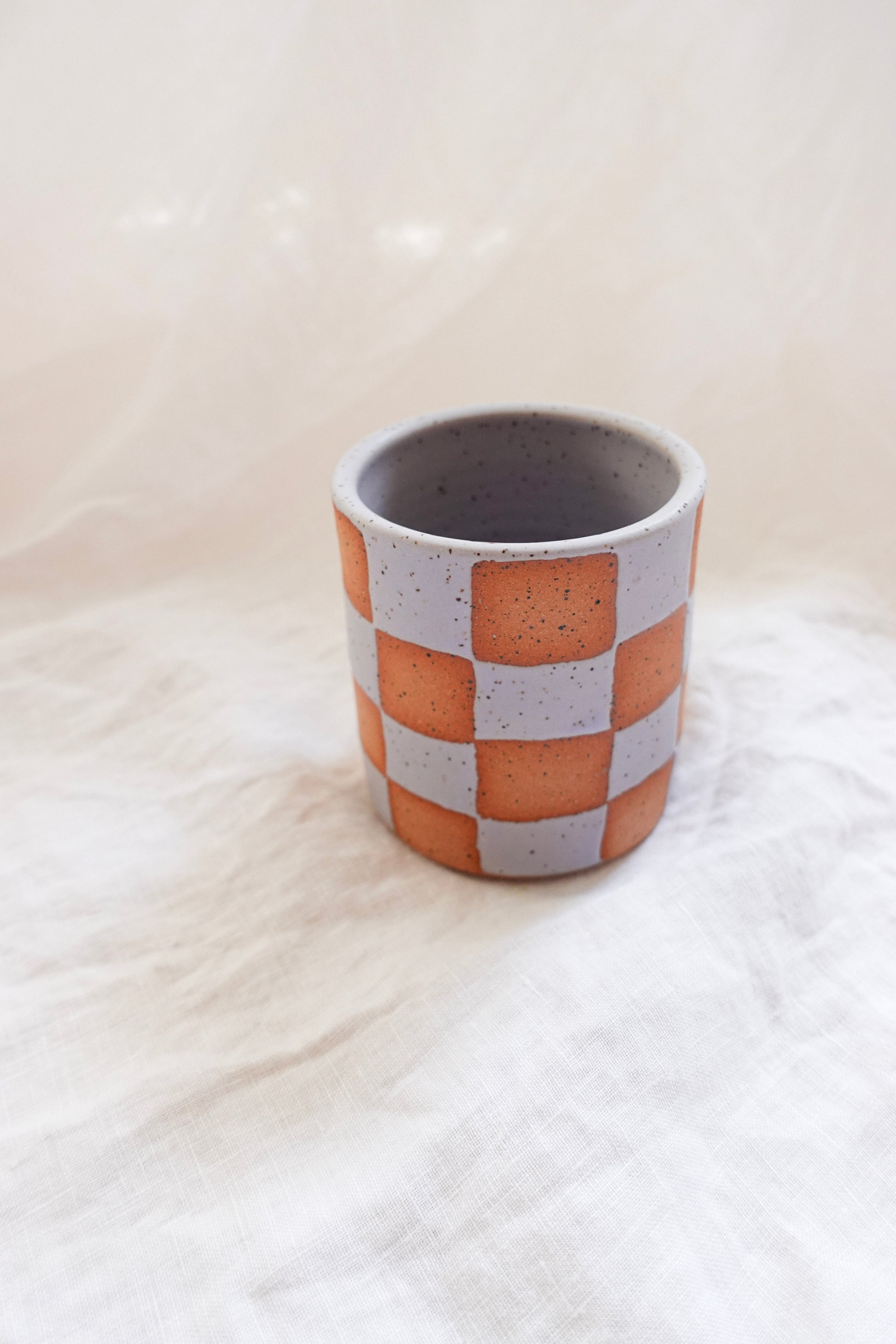 Lavender Checkered Cup